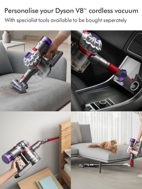 Dyson V8 Cordless Vacuum Cleaner - Silver - Image 4